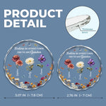 Custom Name Floral Sister Gifts - Personalized Glass Ornament