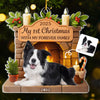 Custom Photo First Christmas Acrylic Ornament - Personalized Christmas Birthday Gifts For Dog Lovers, Dog Dad And Mom - Christmas Is Merrier With Fur