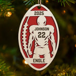 Custom Name Football Player Christmas Gifts - Personalized Ornament