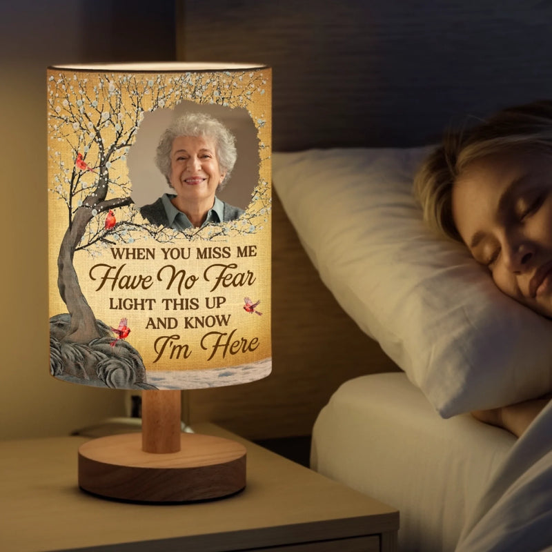 Custom Photo Memorial Keepsake Decor - Personalized Fabric Table Lamp