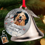 Custom Pet Photo Memorial Dog Gifts - Personalized Bell Ornament with Charms