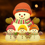 Custom Name Christmas Snowman Gifts for Grandma - Personalized Shaped Light Box