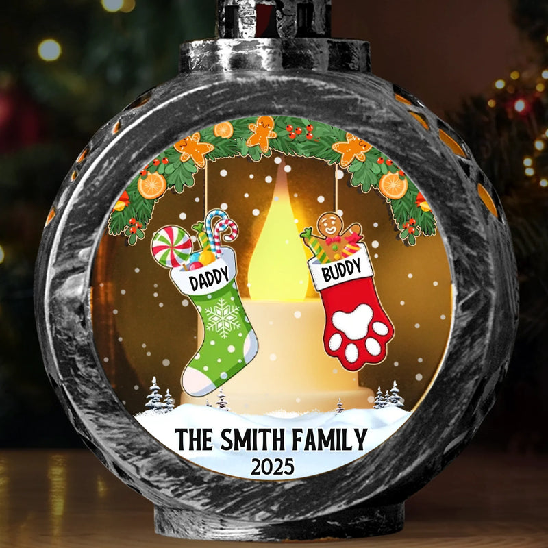 Custom Candlelight Lantern Ornament -  Personalized Christmas Birthday Gifts For Mom, Dad, Brother, Sister, Kids - Love And Joy Fill Christmas New Arrival