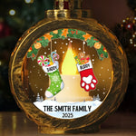 Custom Name Christmas Family Gifts - Personalized Candlelight Lantern Ornament