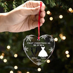 Custom Name First Christmas as Mr & Mrs Gifts for Couples - Personalized Glass Ornament