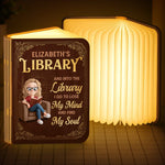 Custom Name Library Gifts for Book Lovers - Personalized Foldable Book Lamp