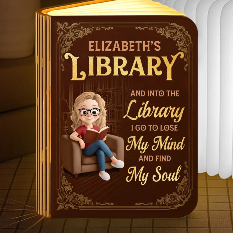 Custom Name Library Gifts for Book Lovers - Personalized Foldable Book Lamp
