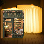 Vintage Bookstore Reading Nook Decor - Foldable Book Lamp