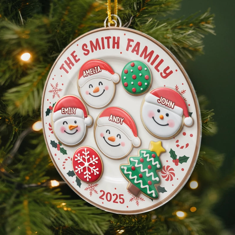 Custom Name Christmas Cookie Family Gifts - Personalized Ornament