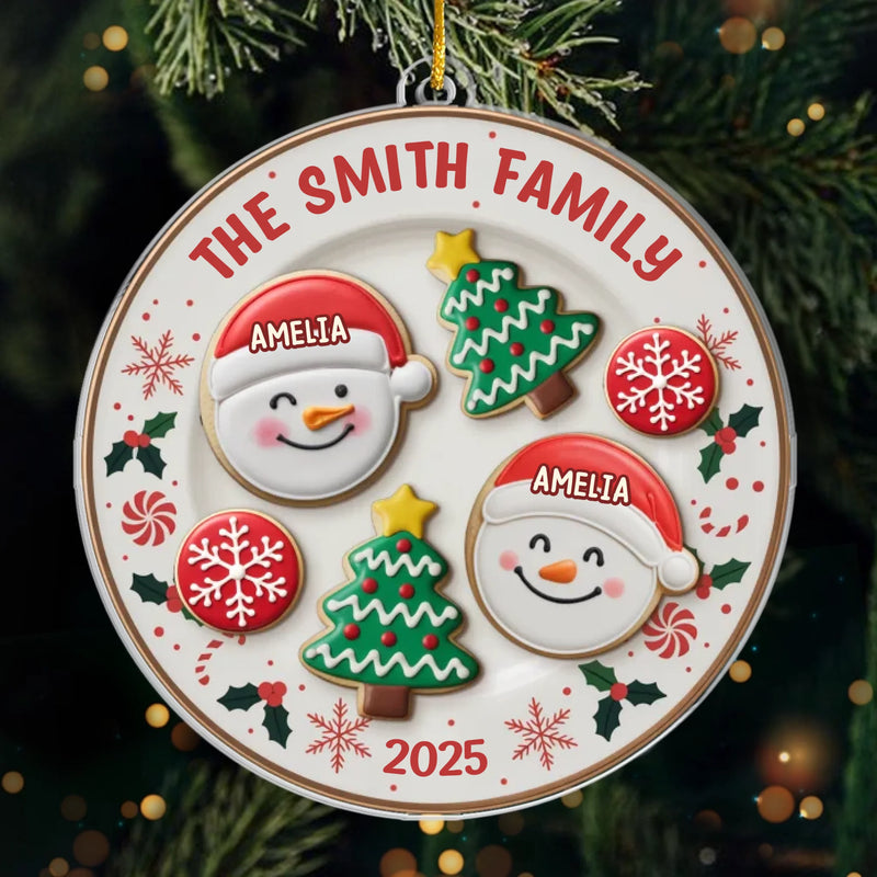Custom Name Christmas Cookie Family Gifts - Personalized Ornament