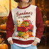 Custom Fall Autumn Waffle Sweatshirt - Personalized Birthday Gifts For Mom, Grandma - Laughter Echoes Through Every Hug