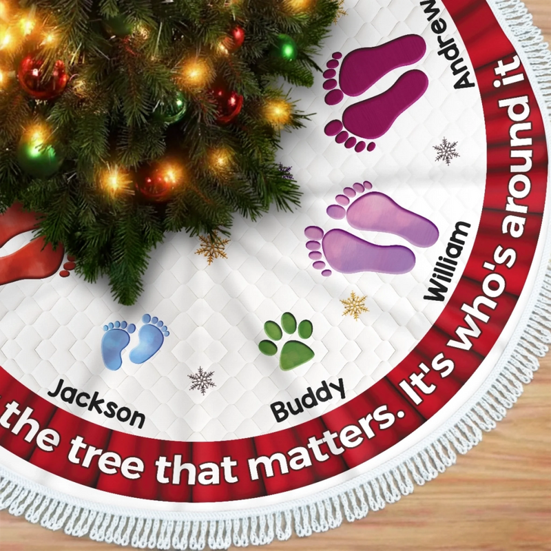 Custom Tree Skirt - Personalized Christmas Birthday Gifts For Mom, Dad, Brother, Sister, Kids - Memories Circle The Tree