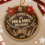Custom Name First Christmas Gifts for Newlyweds - Personalized Ornament