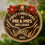 Custom Name First Christmas Gifts for Newlyweds - Personalized Ornament