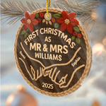 Custom Name First Christmas Gifts for Newlyweds - Personalized Ornament