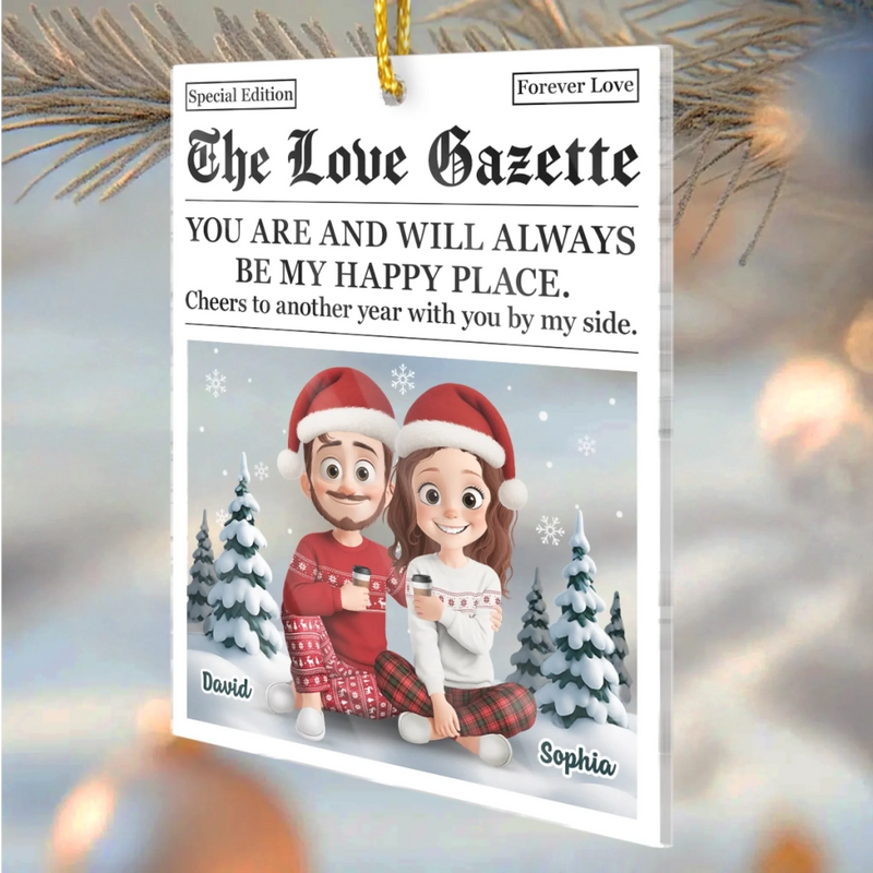 Custom Name Romantic Christmas Couple Gifts - Personalized Ornament