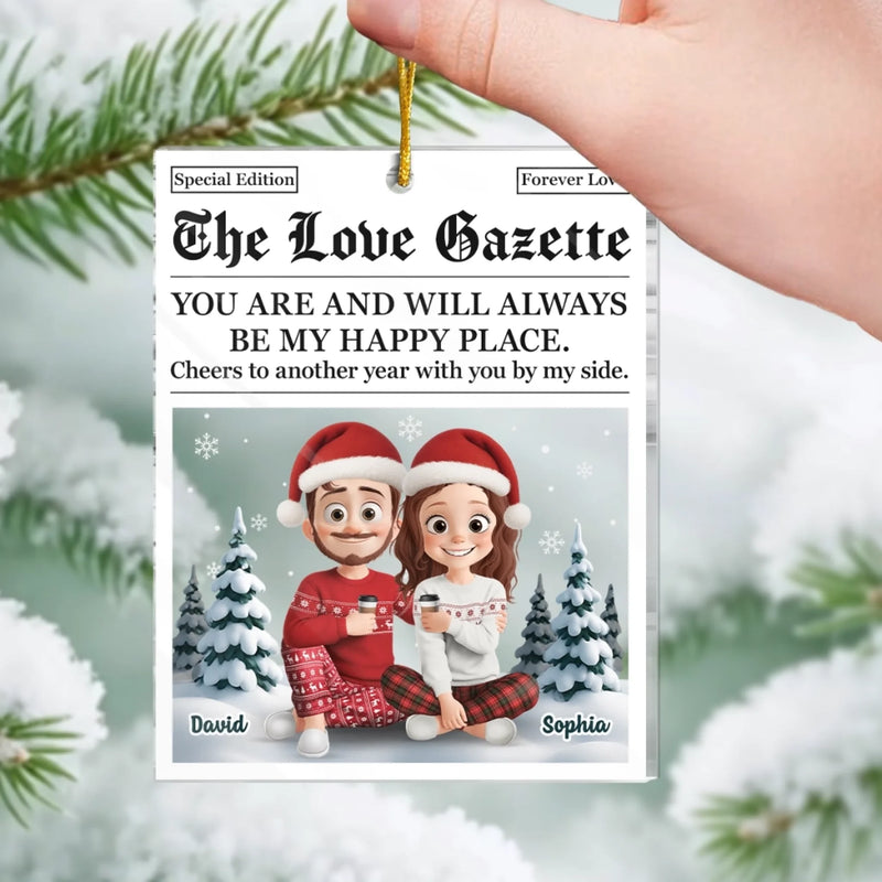 Custom Name Romantic Christmas Couple Gifts - Personalized Ornament