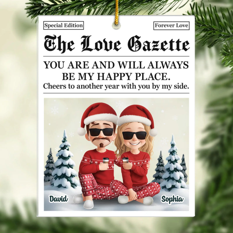 Custom Name Romantic Christmas Couple Gifts - Personalized Ornament