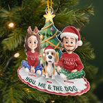 Custom Name Christmas Couple and Dog Gifts - Personalized Ornament
