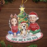 Custom Name Christmas Couple and Dog Gifts - Personalized Ornament