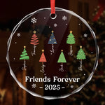 Custom Name Friends Forever Christmas Gifts for Friends - Personalized Glass Ornament