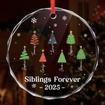 Custom Name Christmas Sibling Gifts - Personalized Glass Ornament
