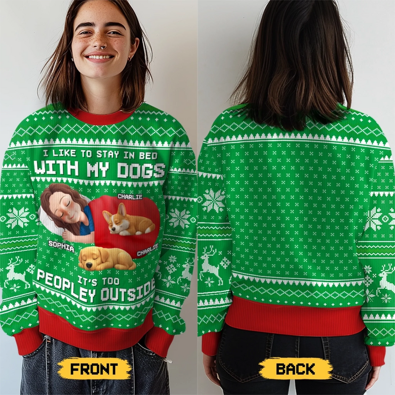 Custom Name Funny Christmas Dog Lover Gifts - Personalized Sweatshirt