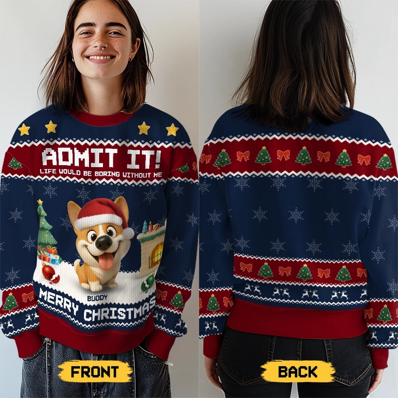 Custom Name Funny Dog Christmas Gifts - Personalized Sweatshirt
