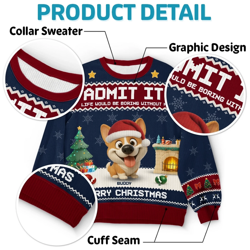 Custom Name Funny Dog Christmas Gifts - Personalized Sweatshirt