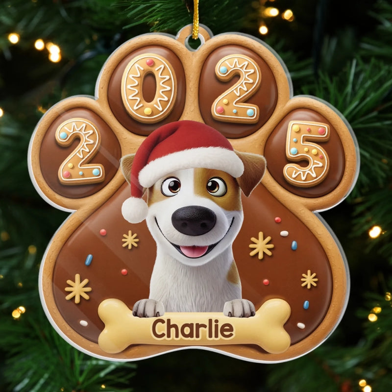 Custom Paw Acrylic Ornament - Personalized Christmas Birthday Gifts For Dog Lovers, Dog Dad And Mom - Santa’s Favorite Furball