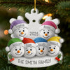 Custom Snowman Acrylic Ornament - Personalized Christmas Birthday Gifts For Mom, Dad, Kids - Warm Hearts Together