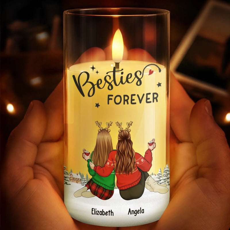Custom Name Christmas Gifts for Best Friends - Personalized LED Candle Light