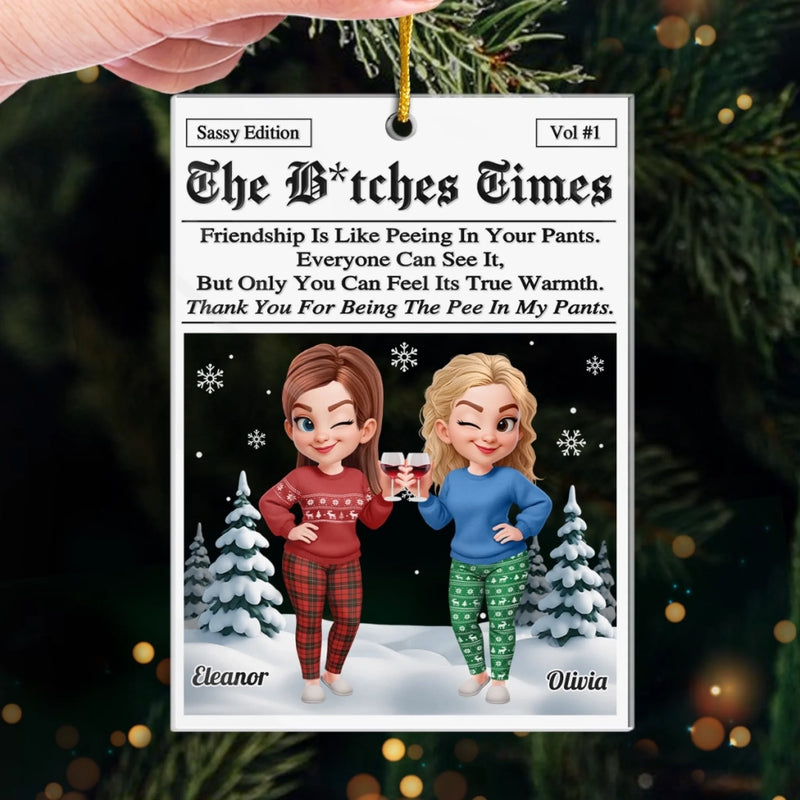 Custom Acrylic Ornament - Personalized Best Friend Christmas Birthday Gifts For Women, Besties, Sisters, BFF - Our Bond Our Magic