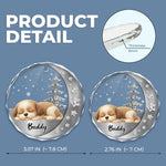 Custom Name Sleeping Dog Christmas Gifts for Pet Lovers - Personalized Glass Ornament