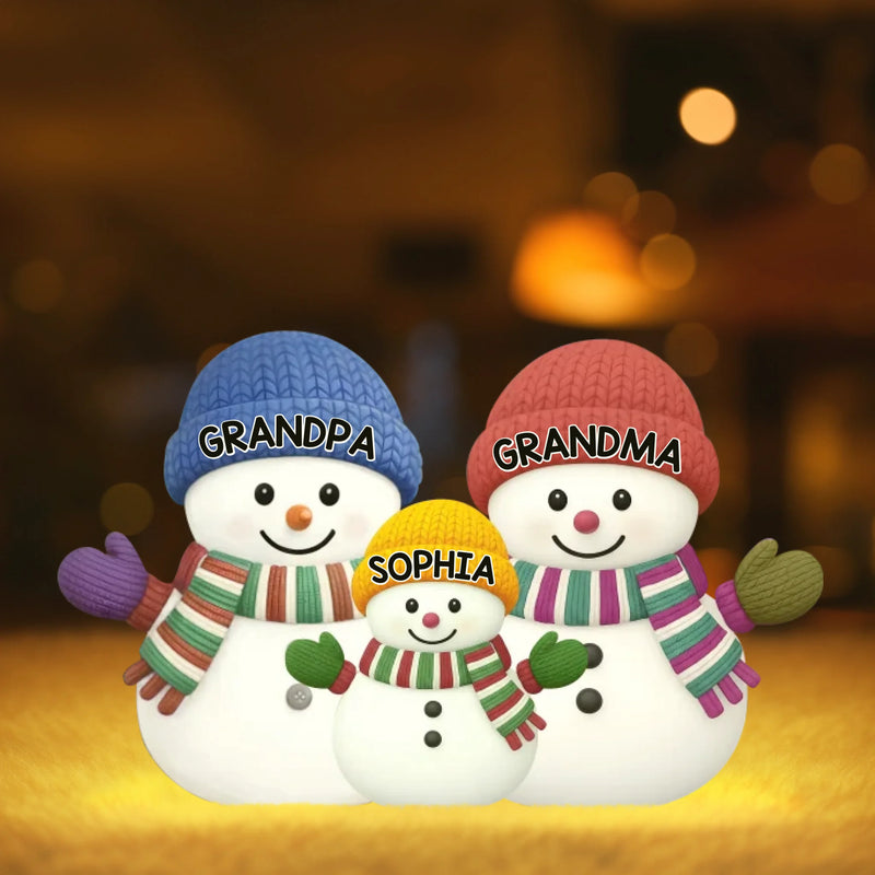 Custom Name Christmas Snowman Gifts for Grandma - Personalized Shaped Light Box