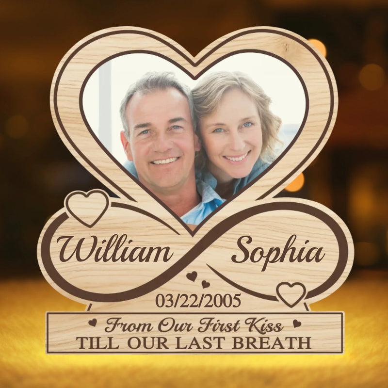 Custom Photo Shaped Light Box - Personalized Anniversary Wedding Gifts For Husband And Wife, Him And Her - Our Love, Our Forever