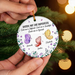 Custom Name Sister Butterfly Christmas Gifts - Personalized Ceramic Ornament