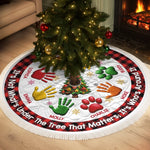 Custom Name Handprint Christmas Tree Decor - Personalized Tree Skirt