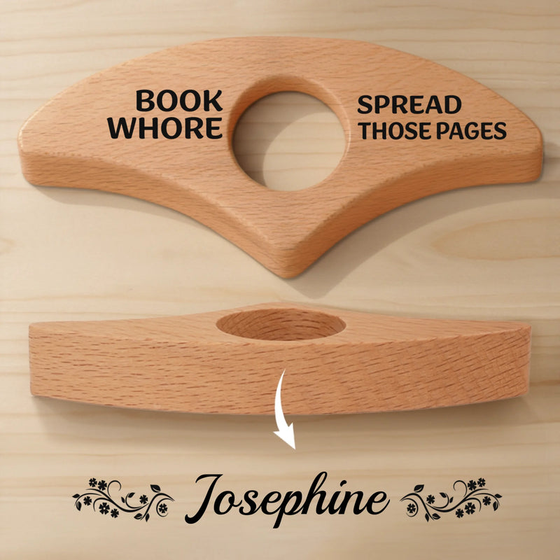 Custom Name Book Whore Gifts for Book Lovers - Personalized Engraved Book Page Holder
