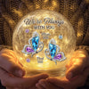 Custom Cardinal Crackle Glass LED Ball - Personalized Christmas Memorial Sympathy Gifts For Loss Of Mom, Dad - Forever Loved, Never Gone