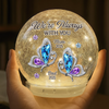 Custom Cardinal Crackle Glass LED Ball - Personalized Christmas Memorial Sympathy Gifts For Loss Of Mom, Dad - Forever Loved, Never Gone