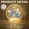Custom Cardinal Crackle Glass LED Ball - Personalized Christmas Memorial Sympathy Gifts For Loss Of Mom, Dad - Forever Loved, Never Gone