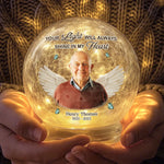 Custom Photo Memorial Angel Tribute - Personalized Crackle Glass LED Ball