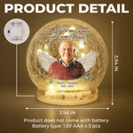 Custom Photo Memorial Angel Tribute - Personalized Crackle Glass LED Ball
