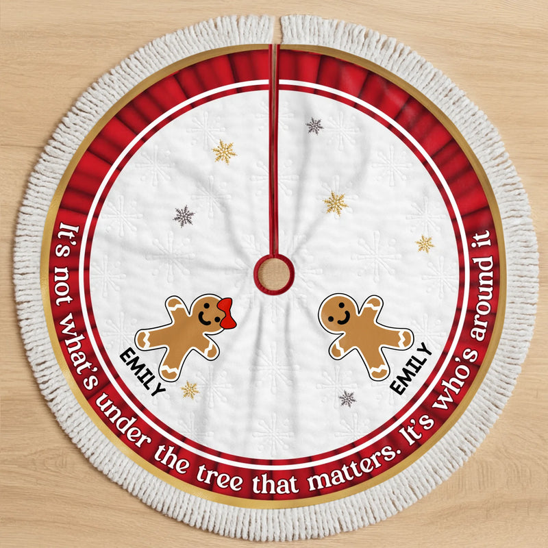 Custom Name Gingerbread Christmas Family Decor - Personalized Tree Skirt
