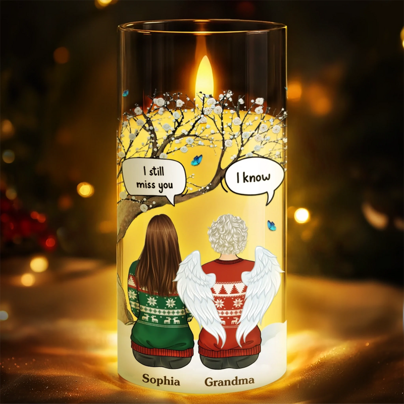 Custom Name Memorial Angel Remembrance Gifts - Personalized LED Candle Light