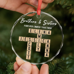 Custom Name Brothers & Sisters Gifts - Personalized Glass Ornament