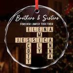 Custom Name Brothers & Sisters Gifts - Personalized Glass Ornament