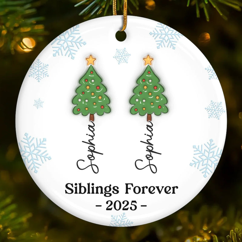 Custom Ceramic Ornament - Personalized Christmas Birthday Gifts For Brother, Sister - Magic Begins Under Here