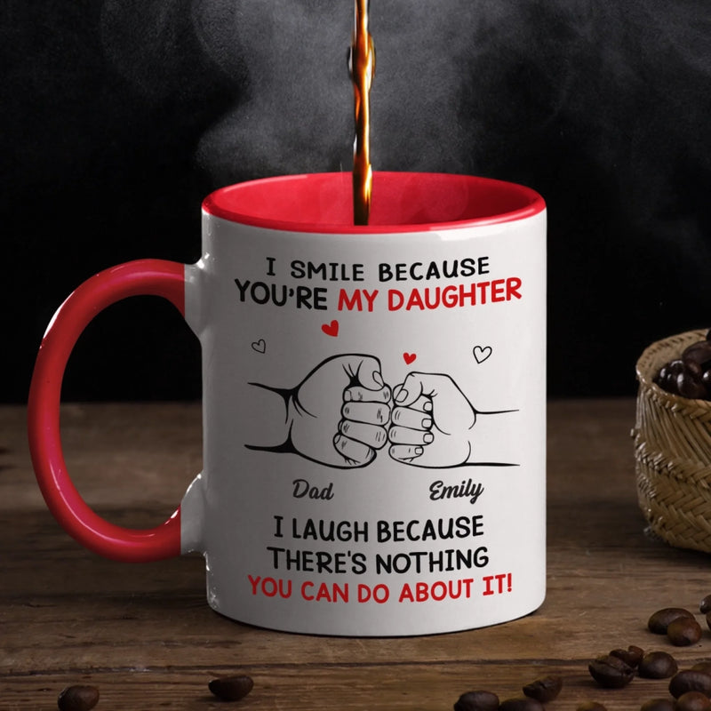 Custom Name Father Daughter Gifts - Personalized Accent Mugs